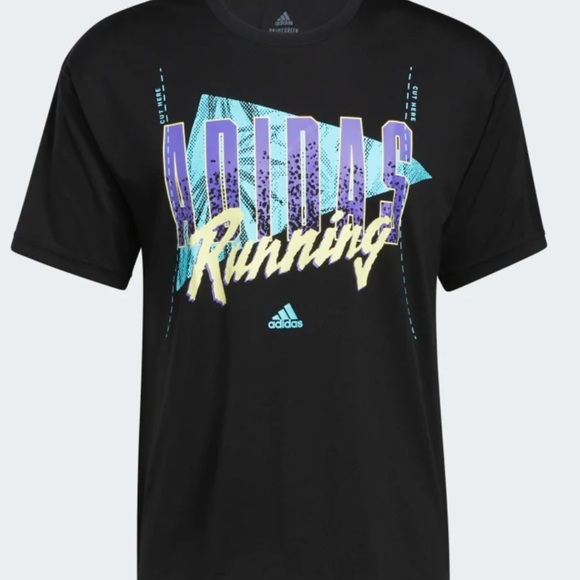 𝅺Adidas running shirt with retro design - Picture 1 of 6